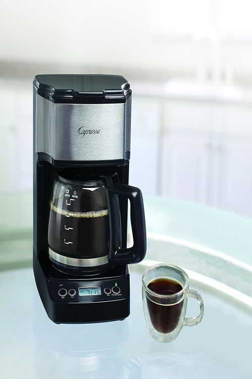 short coffee maker for low cabinets