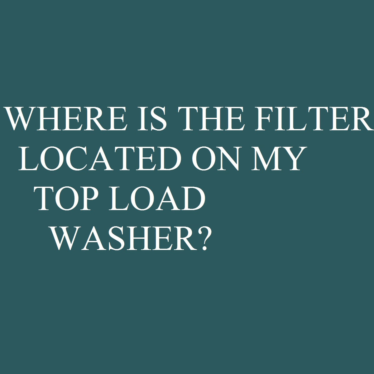 Where is washing machine filter top loader?
