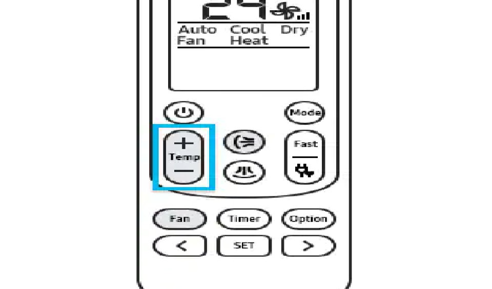 Samsung air conditioner remote symbols