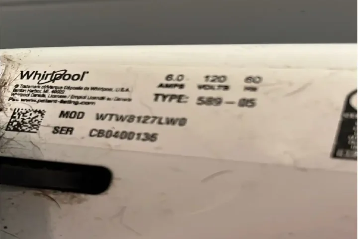 Whirlpool washer check drain